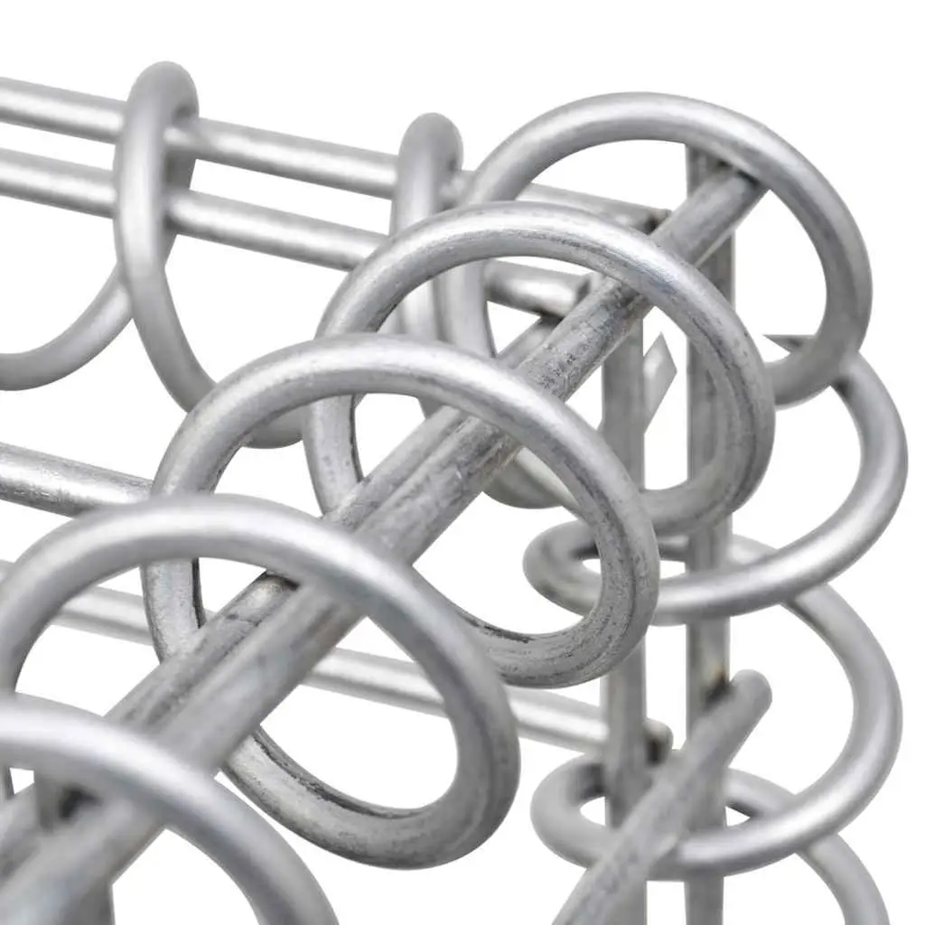 Gabion Wall Panel Galvanised Steel Fence Retaining Barrier 900x30x100 cm Silver
