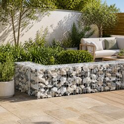 Gabion Wall Fence Panel Galvanised Steel Retaining Barrier 300x30x50 cm Silver