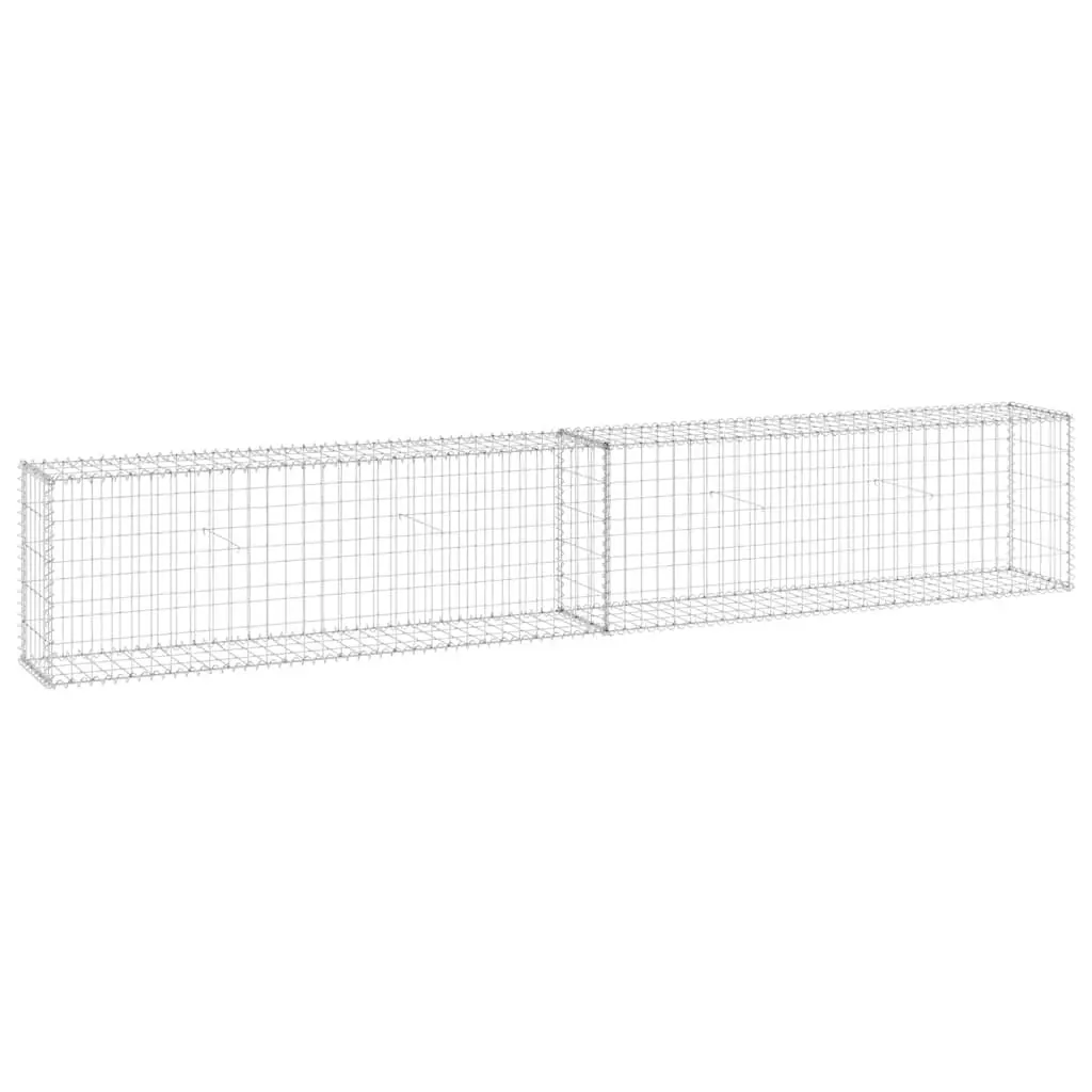 Gabion Wall Fence Panel Galvanised Steel Retaining Barrier 300x30x50 cm Silver