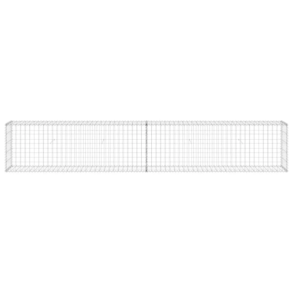 Gabion Wall Fence Panel Galvanised Steel Retaining Barrier 300x30x50 cm Silver