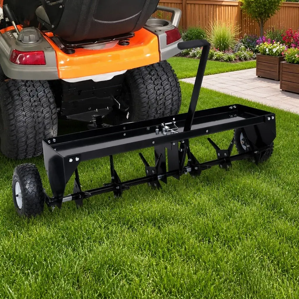 Lawn Aerator for Ride-on Mower 102cm Roller Aeration Soil Loosening Garden Tool