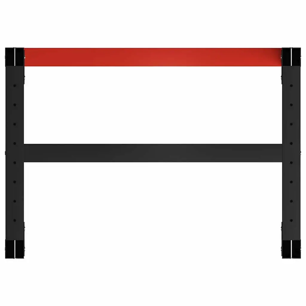 Metal Work Bench Frame Heavy Duty 80x57x79cm Black Red Reinforced Bar