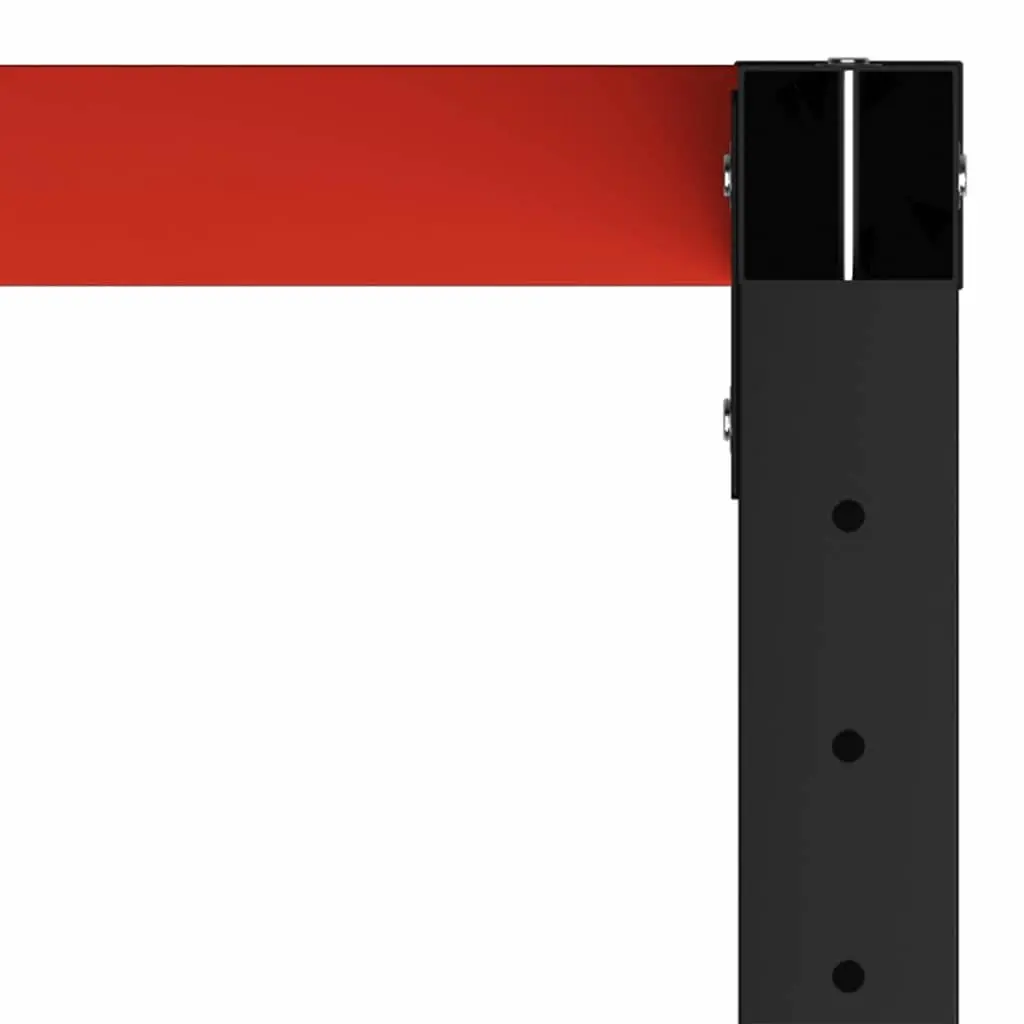 Metal Work Bench Frame Heavy Duty 80x57x79cm Black Red Reinforced Bar