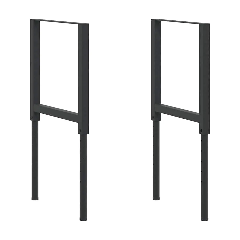 Adjustable Work Bench Frames Metal 55x69-95.5 cm Black 2 Piece