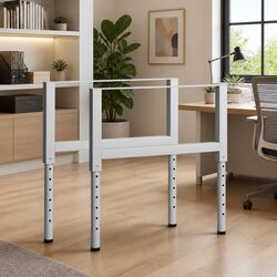 Adjustable Metal Work Bench Frame 69-95.5cm Height Set Furniture Legs Grey