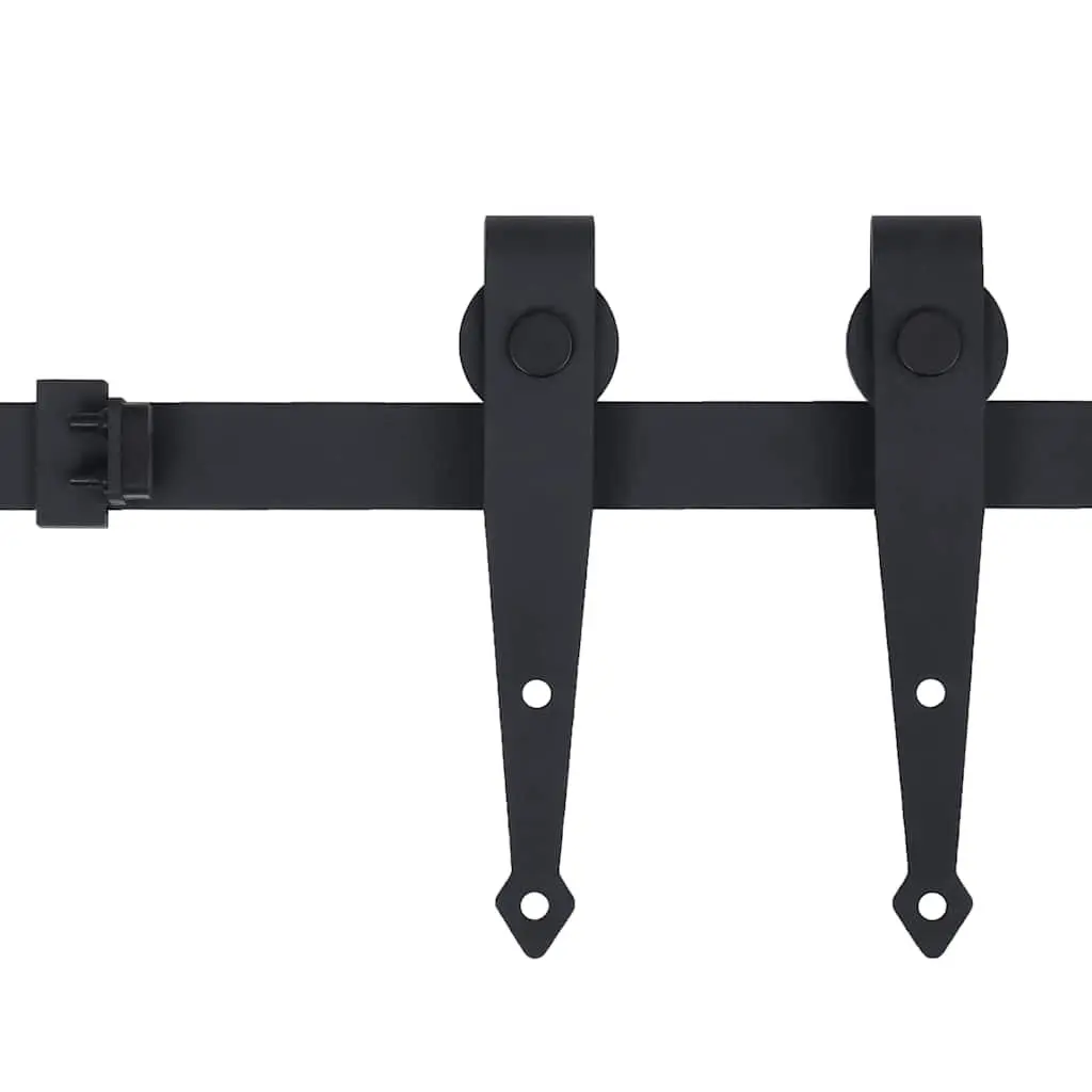 Mini Sliding Cabinet Door Kit Track Rail System Black 183cm
