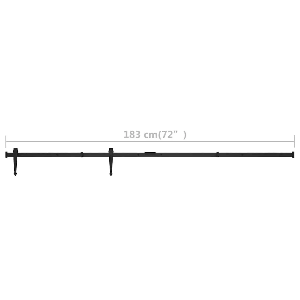 Mini Sliding Cabinet Door Kit Track Rail System Black 183cm