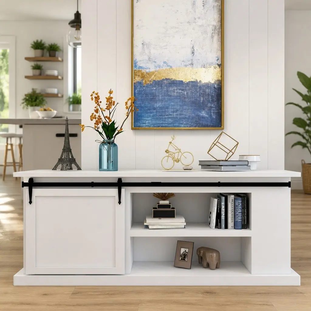 Mini Sliding Cabinet Door Hardware Kit Barn Kitchen Study Track Rail Roller Set