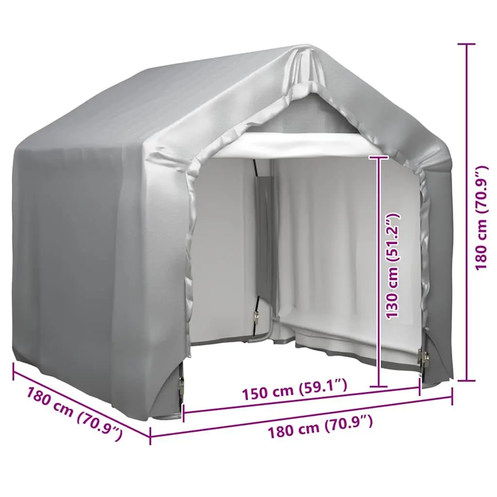 Storage Tent Grey 180x180 cm Waterproof UV-resistant Galvanised Steel Frame