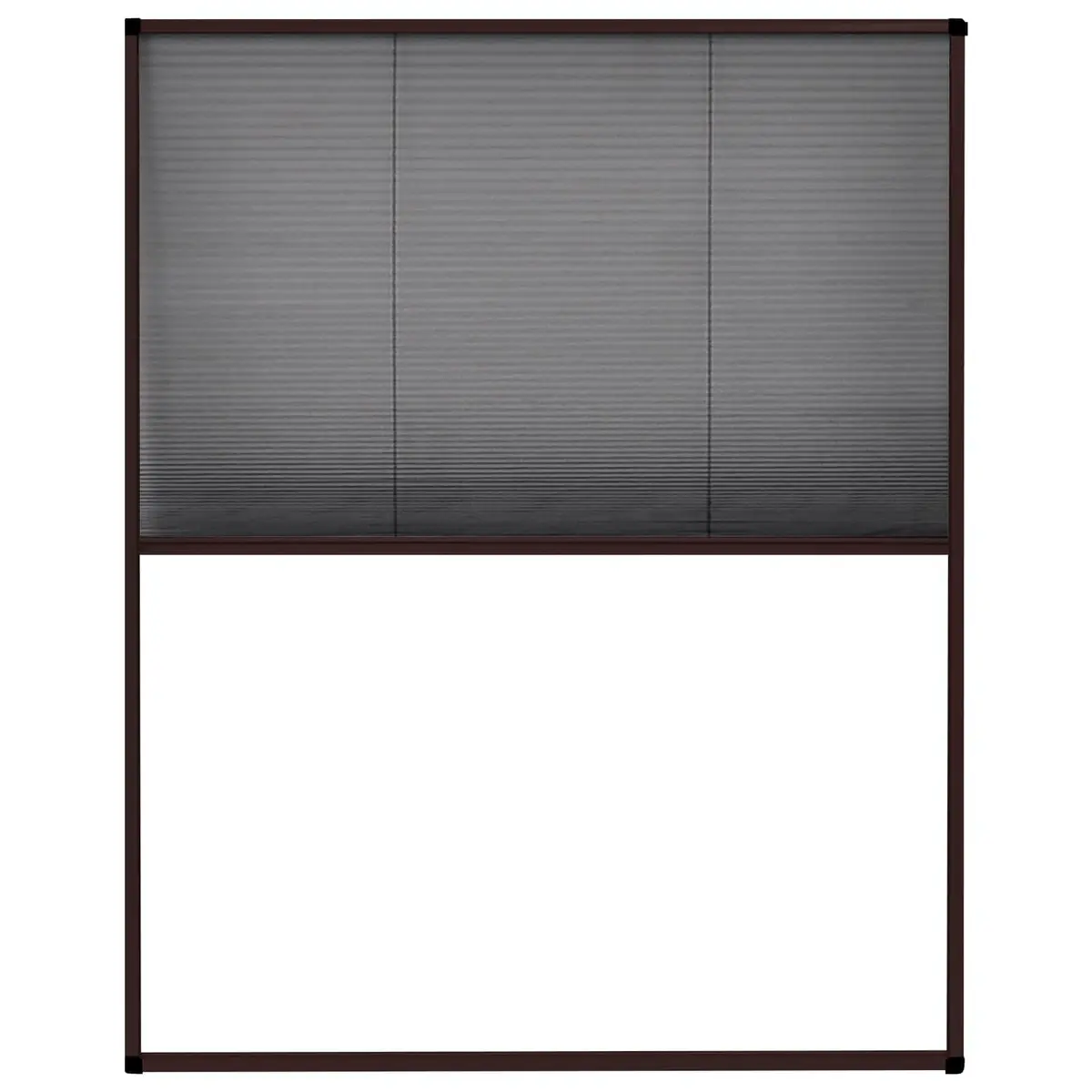 Plisse Insect Screen Aluminium Frame Brown 80x100cm
