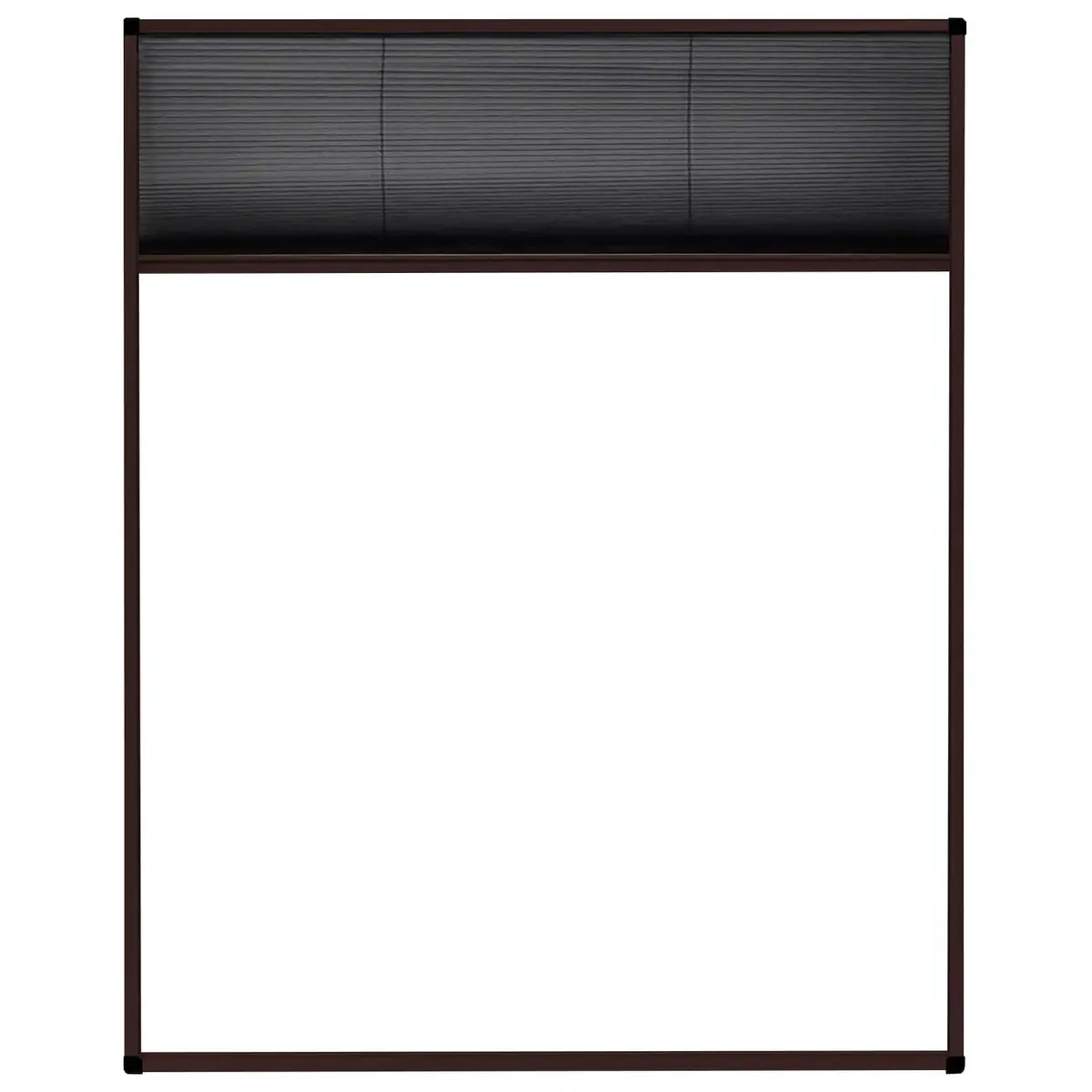 Plisse Insect Screen Aluminium Frame Brown 80x100cm