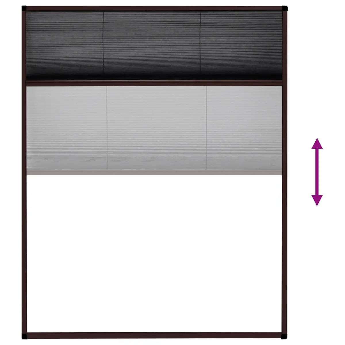Plisse Insect Screen Aluminium Frame Brown 80x100cm