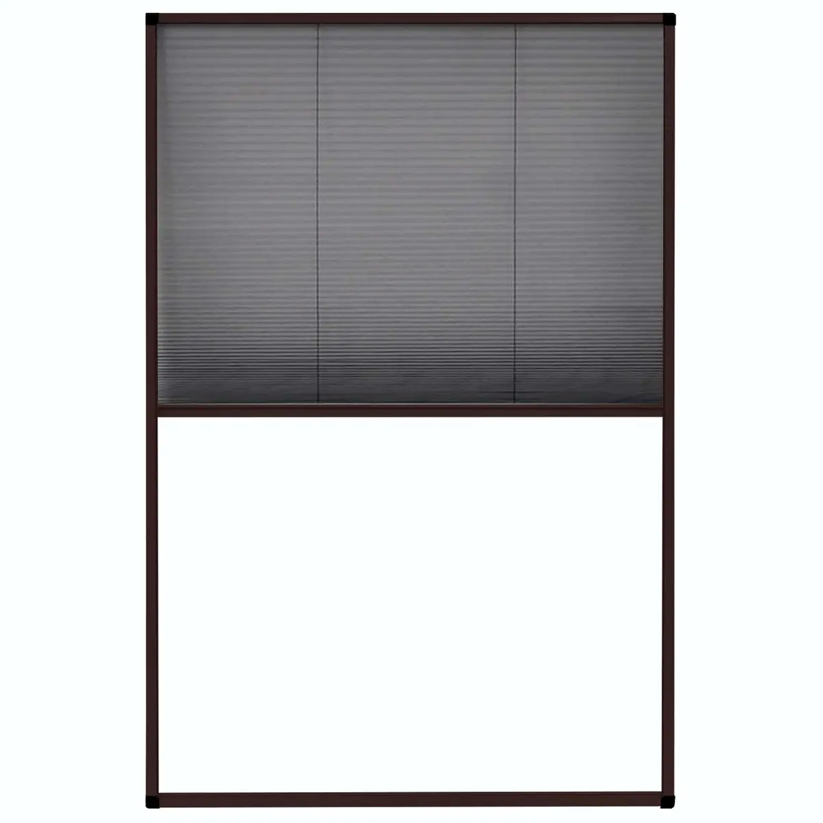 Aluminium Frame Brown Plisse Insect Screen Mesh 80x120cm