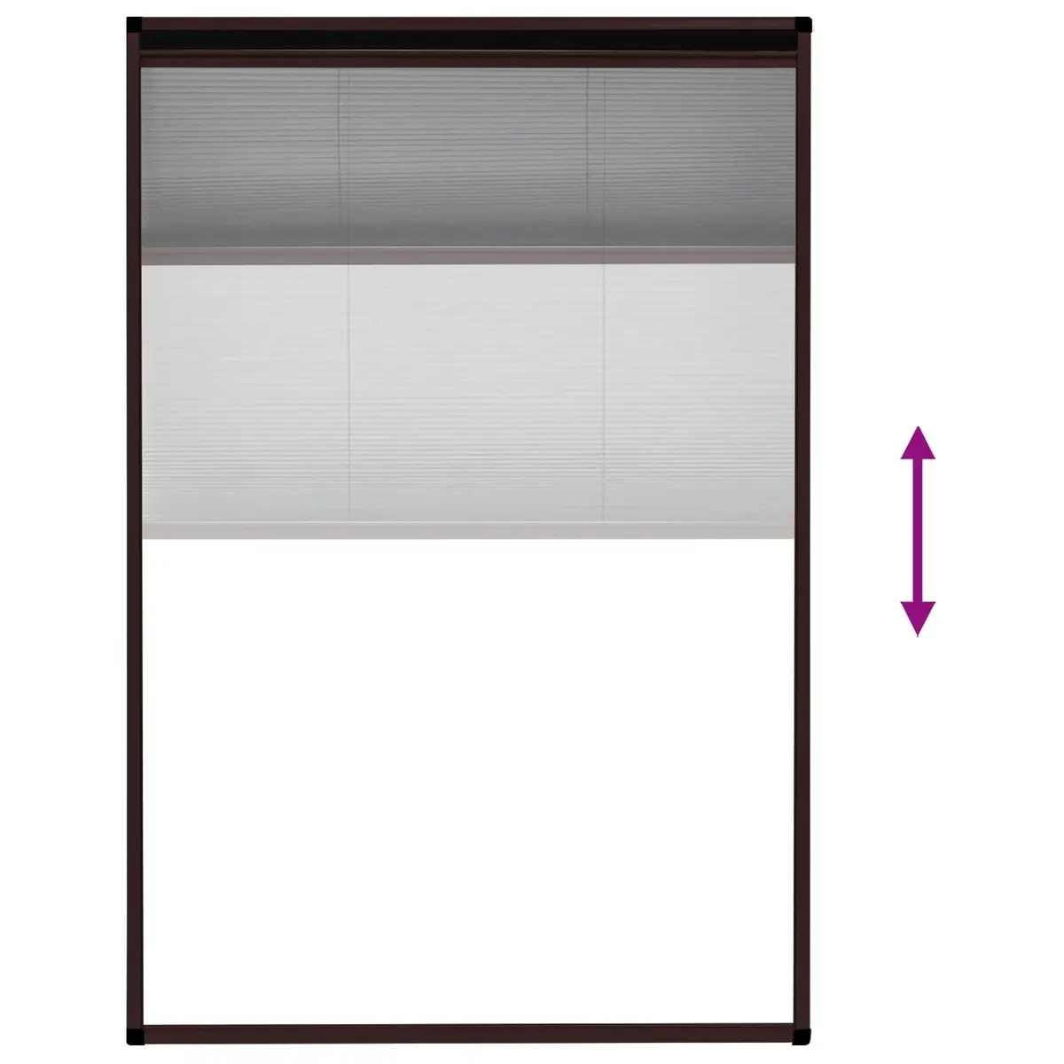 Aluminium Frame Brown Plisse Insect Screen Mesh 80x120cm