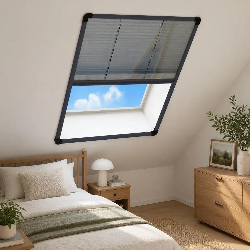 Plisse Insect Screen Aluminium Frame Anthracite 60x80cm Mesh