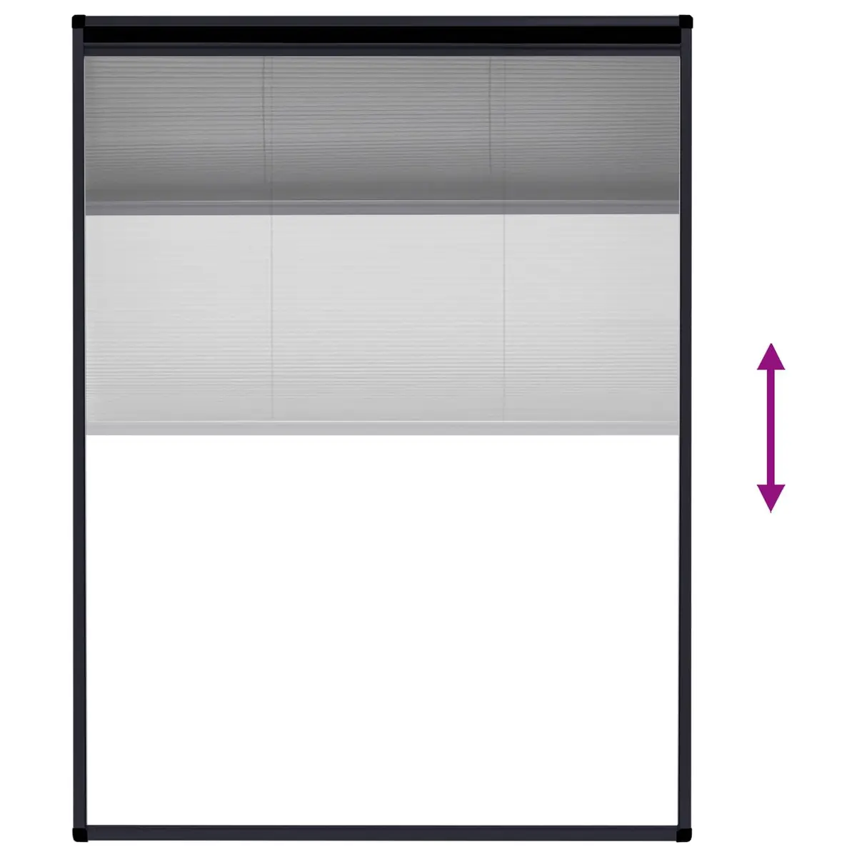 Plisse Insect Screen Aluminium Frame Anthracite 60x80cm Mesh