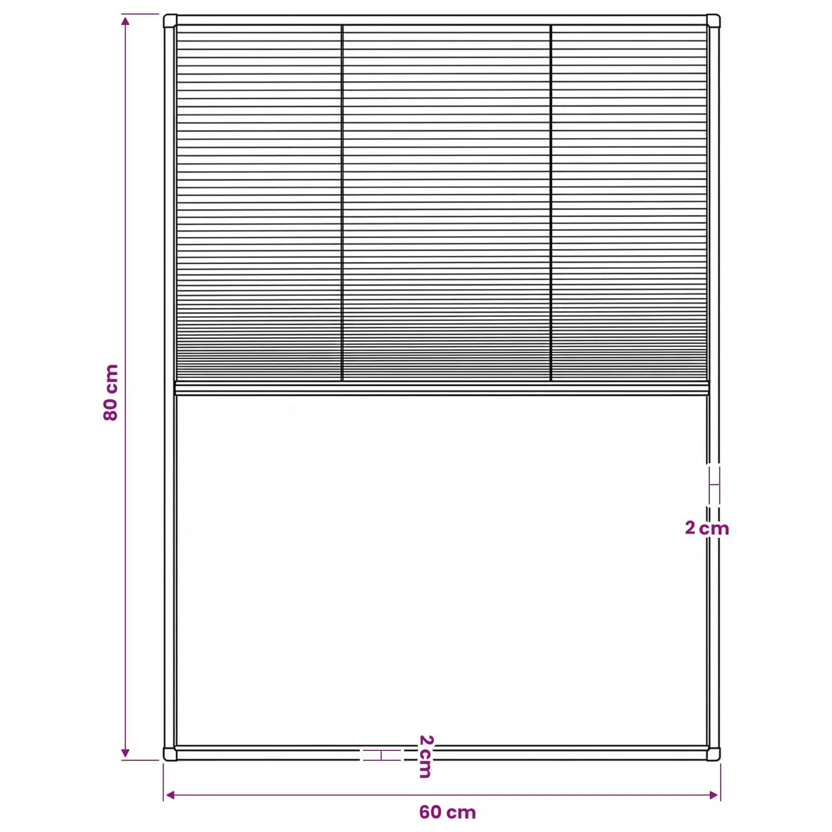 Plisse Insect Screen Aluminium Frame Anthracite 60x80cm Mesh