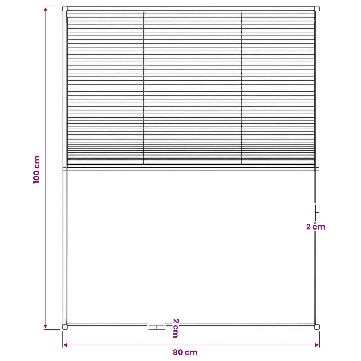 Plisse Insect Screen Aluminium Frame Anthracite 80x100cm