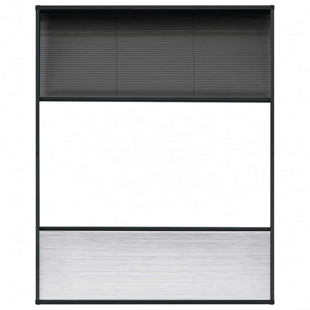 Insect Screen Window Plisse Fine Mesh 80x100cm Aluminium Frame Anthracite