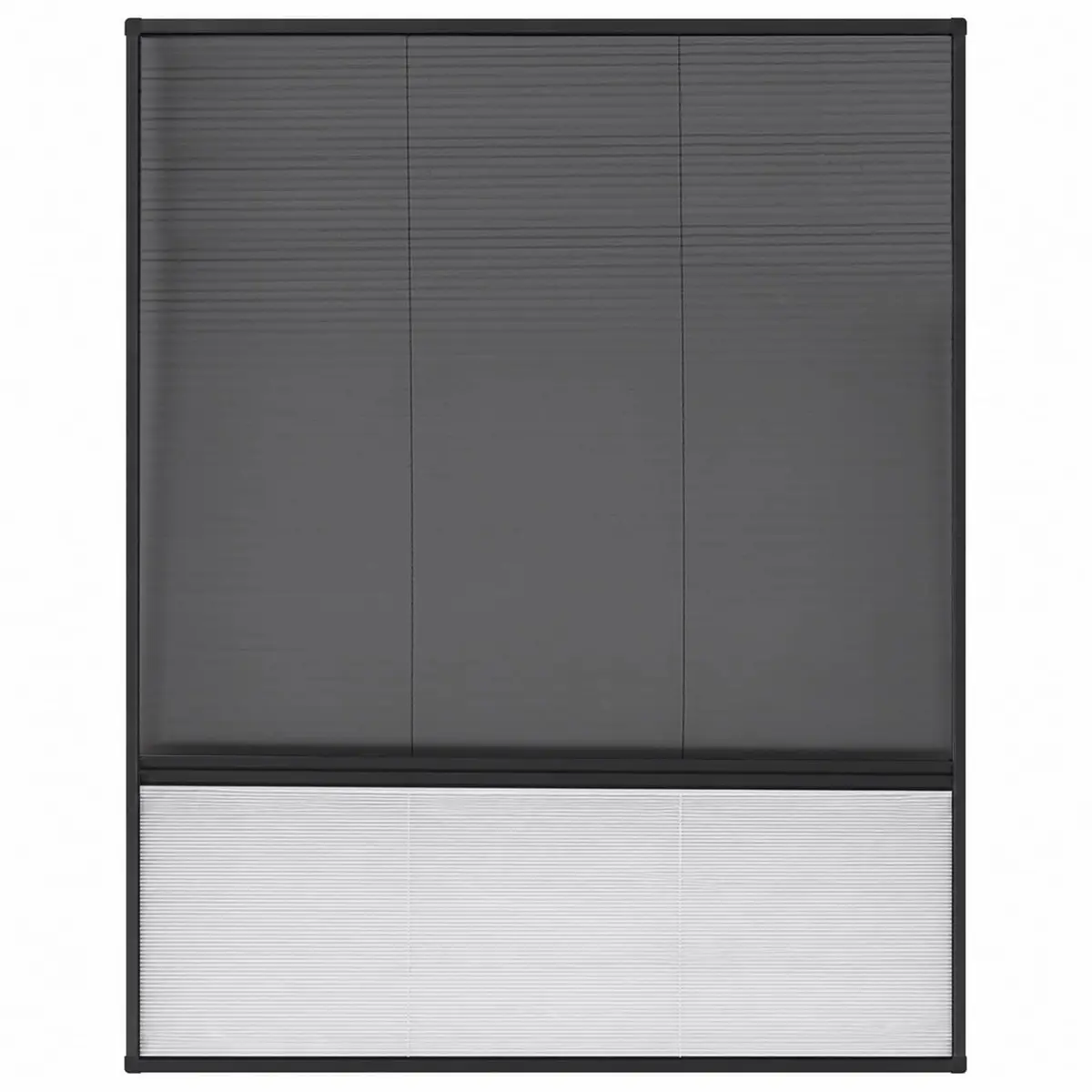 Insect Screen Window Plisse Fine Mesh 80x100cm Aluminium Frame Anthracite