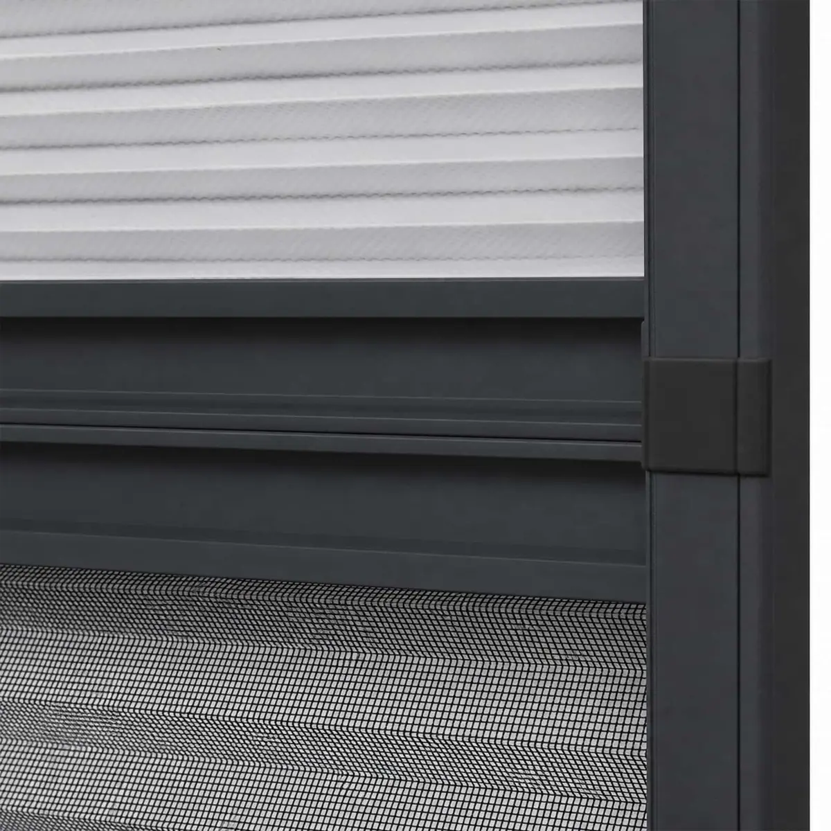 Insect Screen Window Plisse Fine Mesh 80x100cm Aluminium Frame Anthracite
