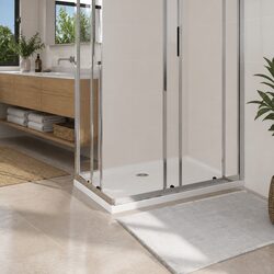 Rectangular Shower Base Tray White 70x100 cm Low Threshold Modern Bathroom