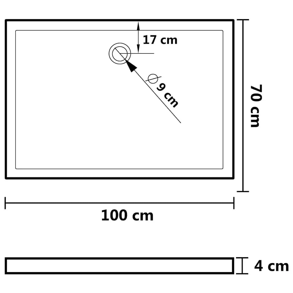 70x100 cm Shower Base Tray