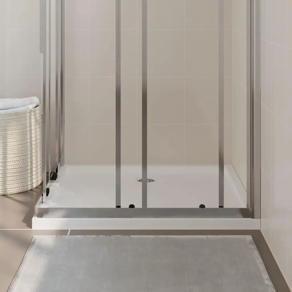 Rectangular Shower Base Tray Low Threshold White 80x90 cm