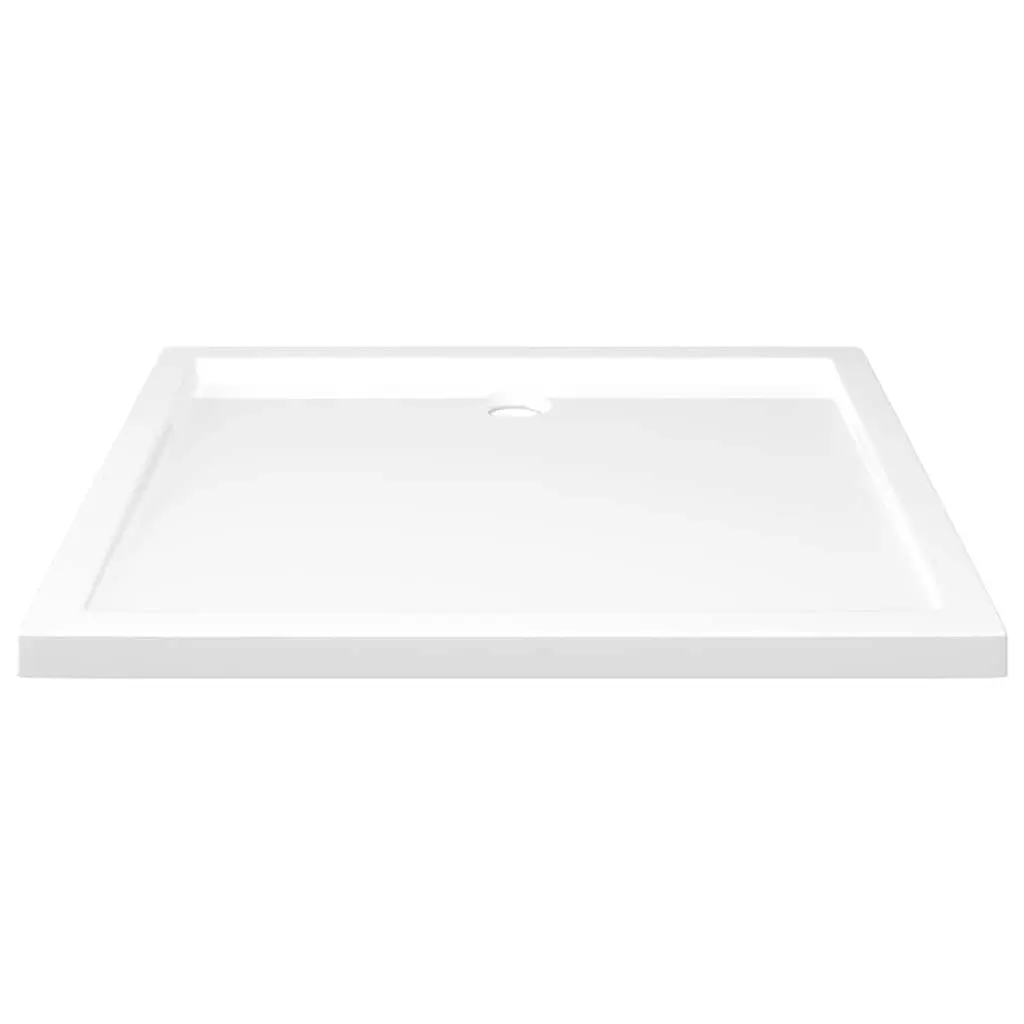 Rectangular Shower Base Tray Low Threshold White 80x90 cm