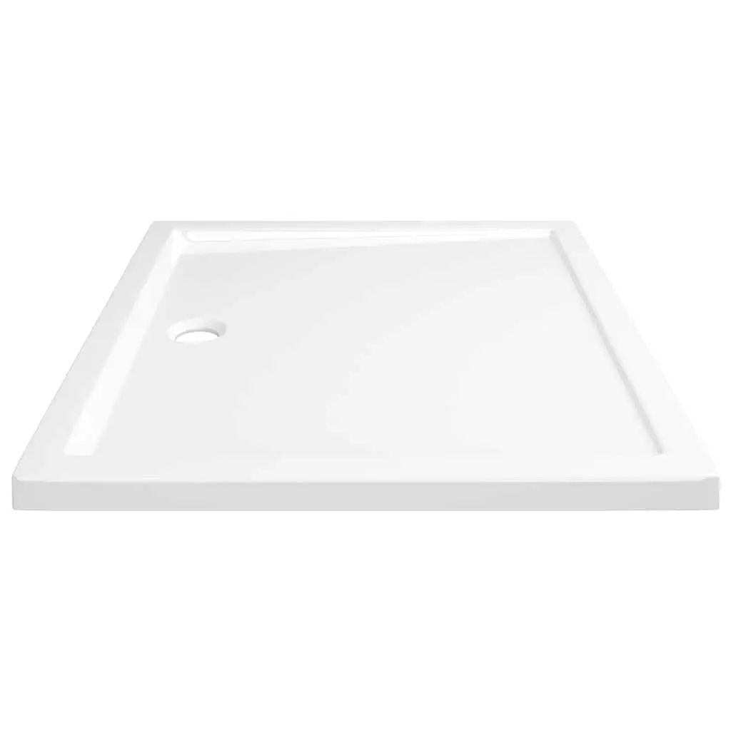Rectangular Shower Base Tray Low Threshold White 80x90 cm