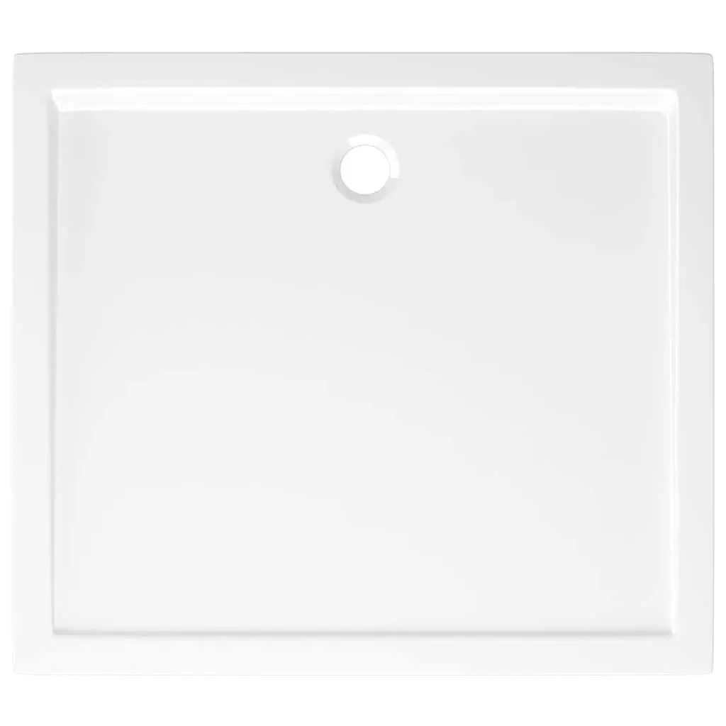 Rectangular Shower Base Tray Low Threshold White 80x90 cm