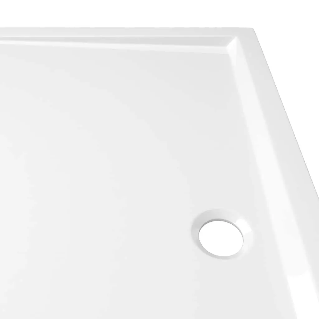 Rectangular Shower Base Tray Low Threshold White 80x90 cm