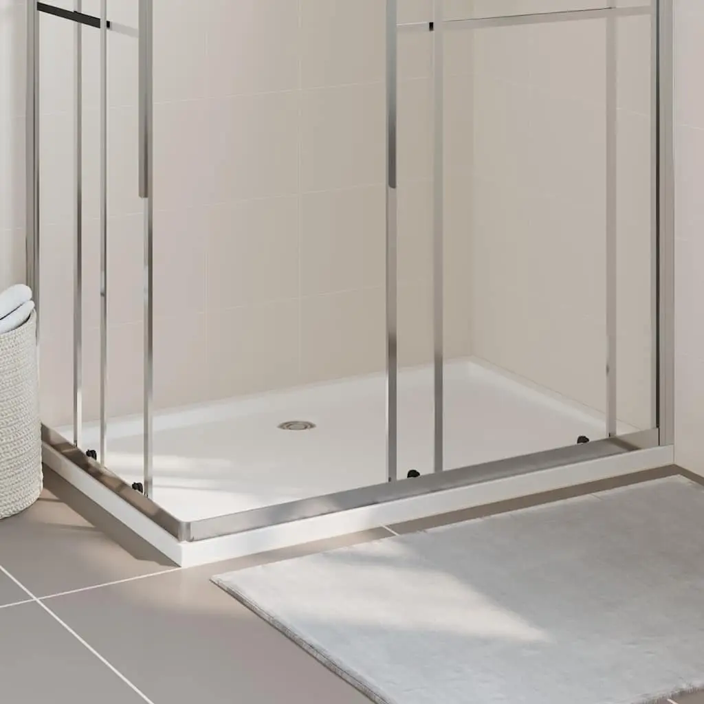 Rectangular Shower Base Tray White 80x120 cm Low Threshold Modern Bathroom