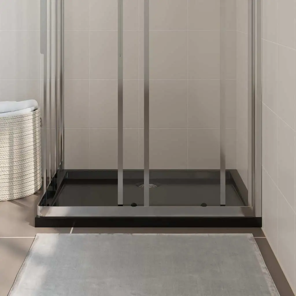 Rectangular Shower Base Tray Black Low Threshold 70x90 cm