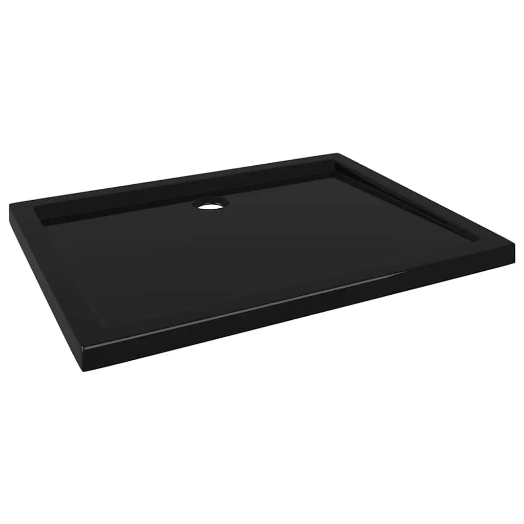 Rectangular Shower Base Tray Black Low Threshold 80x100cm