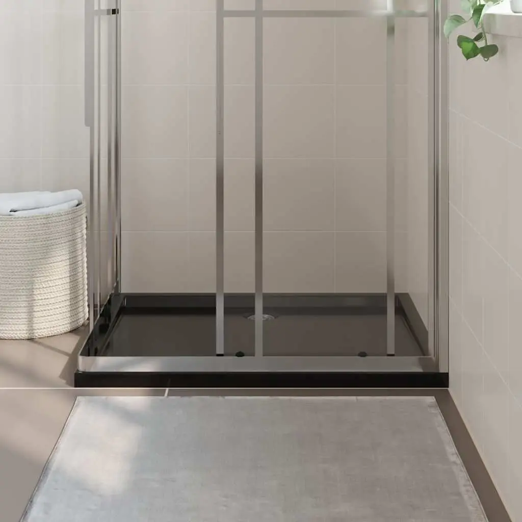 Rectangular Shower Base Tray Black Low Threshold 80x100cm