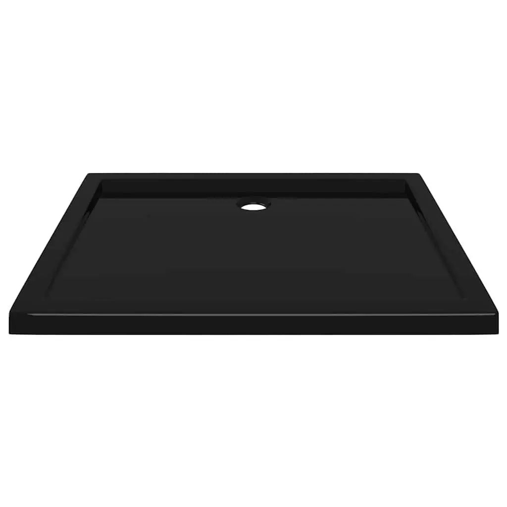 Rectangular Shower Base Tray Black Low Threshold 80x100cm