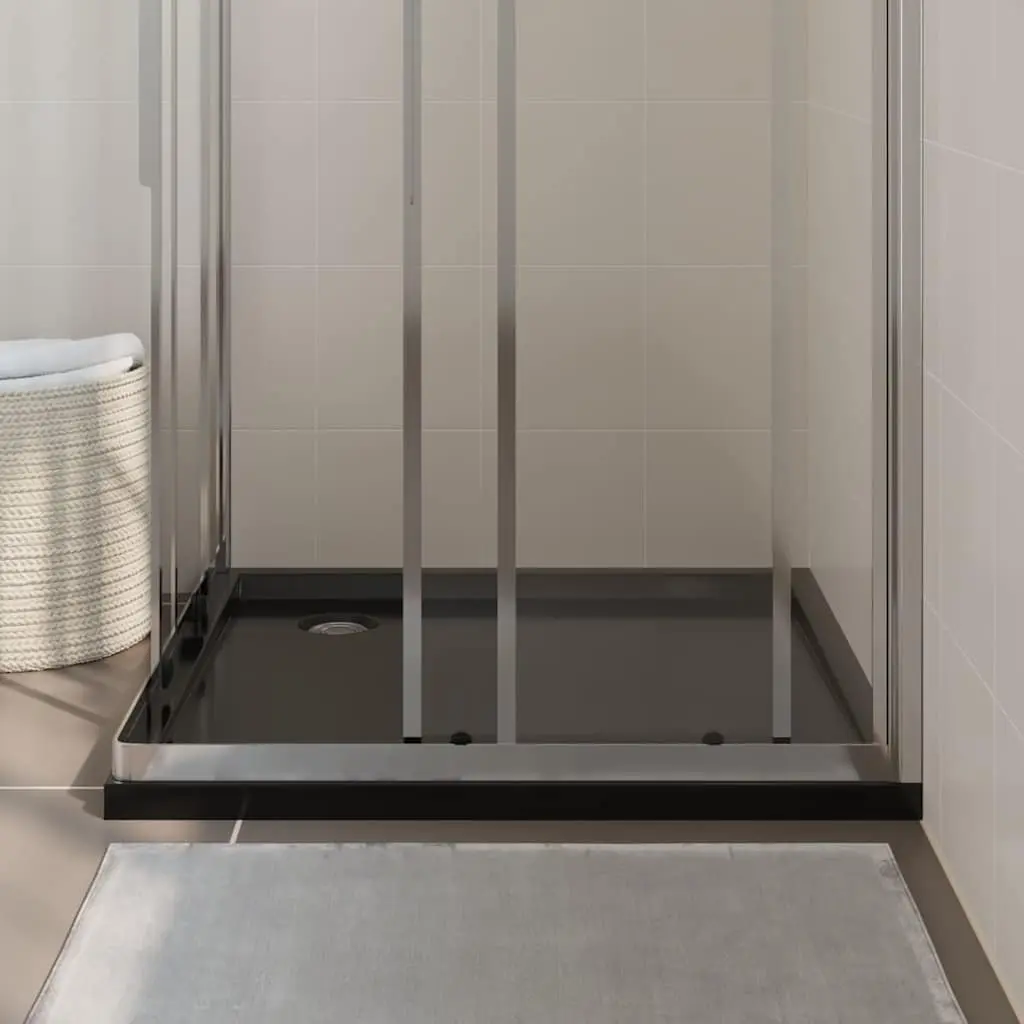 Square Shower Base Tray Low Threshold 90x90 cm Black ABS Modern