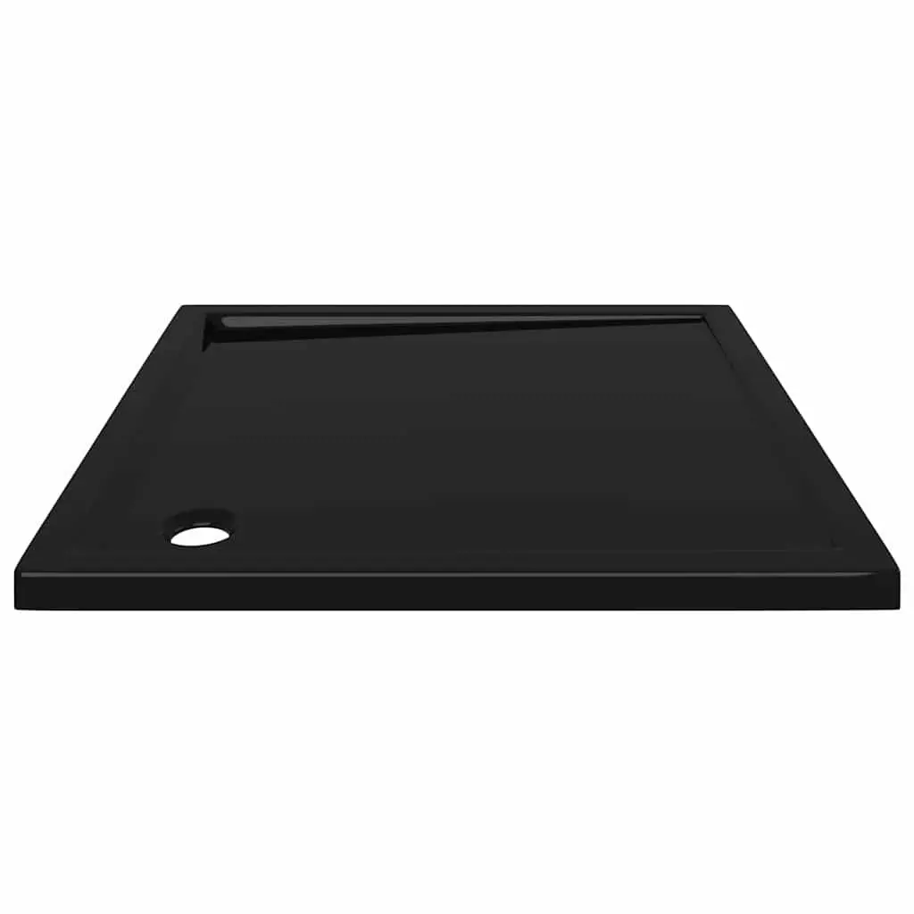 Square Shower Base Tray Low Threshold 90x90 cm Black ABS Modern