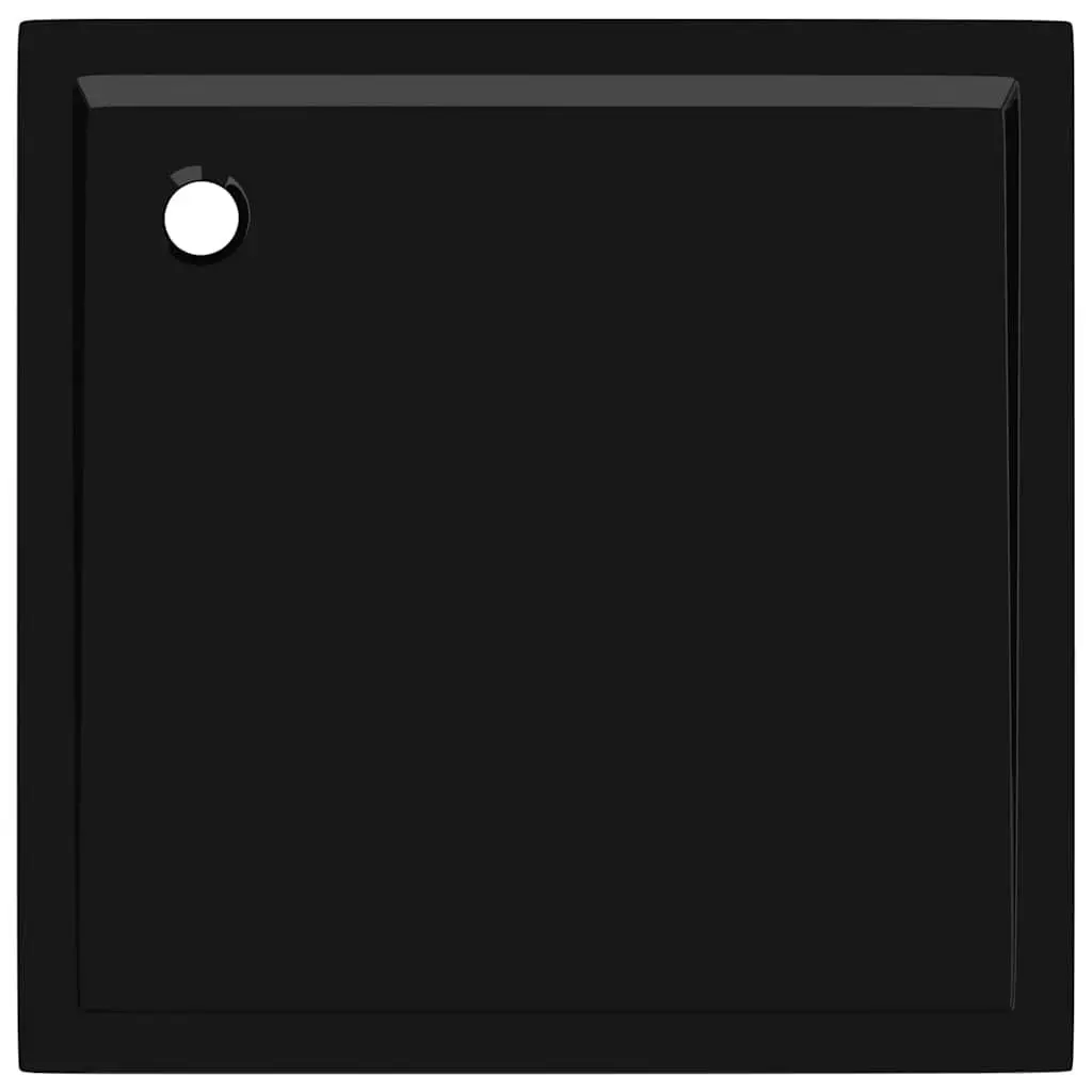 Square Shower Base Tray Low Threshold 90x90 cm Black ABS Modern
