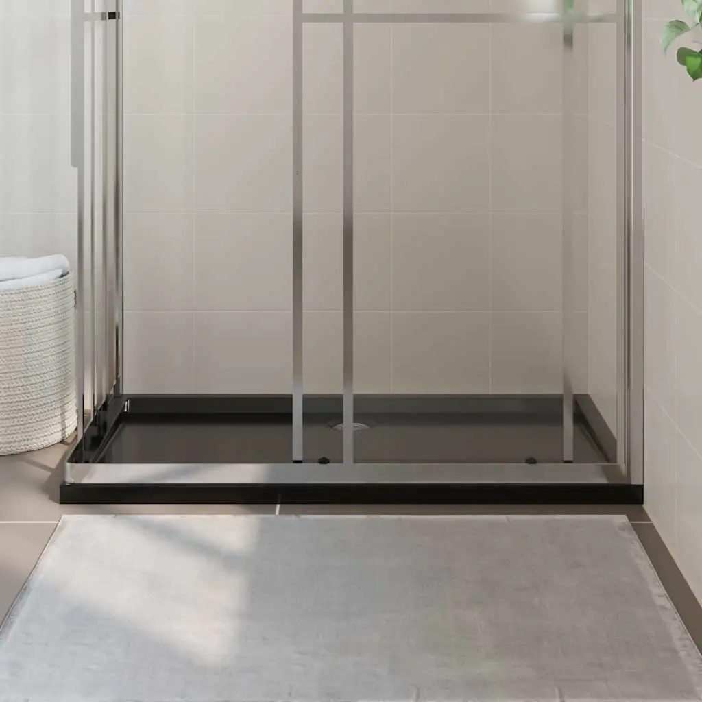 Rectangular Shower Base Tray Black Low Threshold ABS 70x120 cm