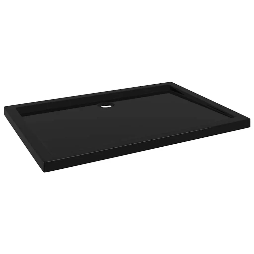 Rectangular Shower Base Tray Black 70x100 cm Low Threshold Modern Bathroom