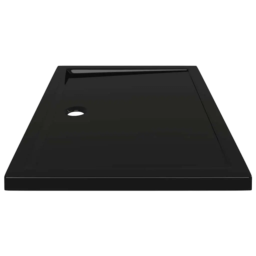Rectangular Shower Base Tray Black 70x100 cm Low Threshold Modern Bathroom