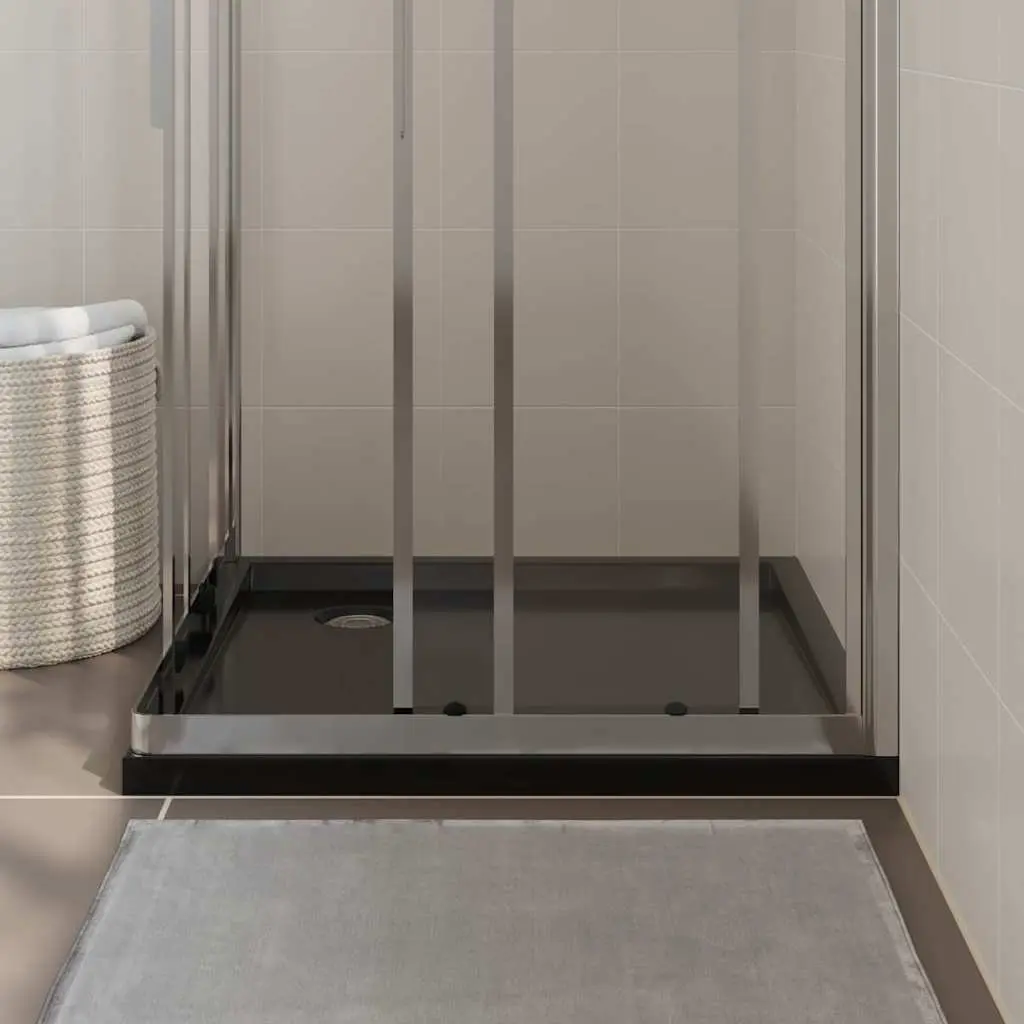 Square Shower Base Tray Black Low Threshold 80x80 cm Modern Bathroom Floor Pan