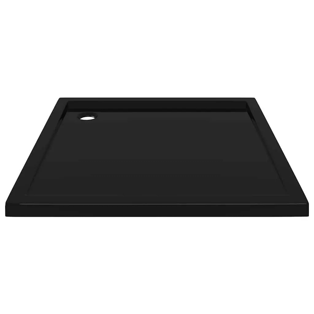 Square Shower Base Tray Black Low Threshold 80x80 cm Modern Bathroom Floor Pan