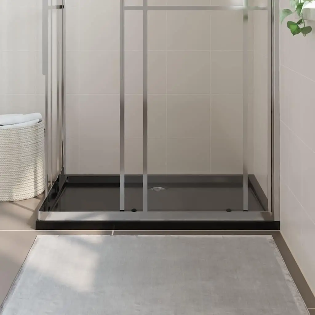 Rectangular Shower Base Tray Black Low Threshold 80x110 cm Modern Bathroom