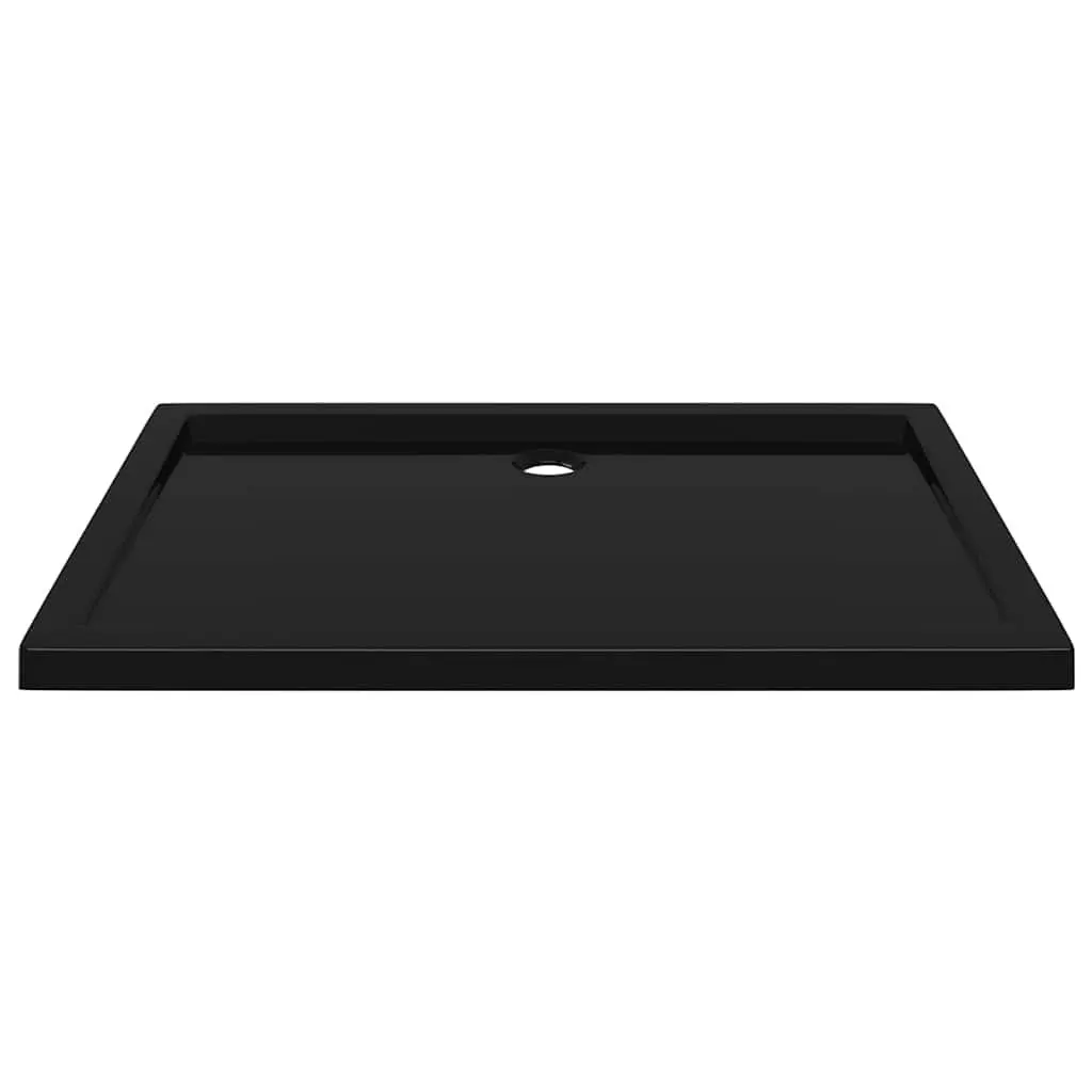 Rectangular Shower Base Tray Black Low Threshold 80x110 cm Modern Bathroom