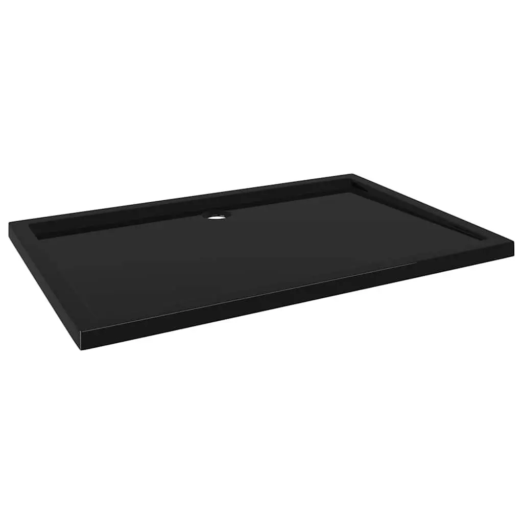 Rectangular Shower Base Tray Black 80x120 cm Low Threshold Easy Entry Bathroom
