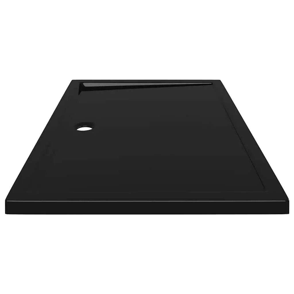 Rectangular Shower Base Tray Black 80x120 cm Low Threshold Easy Entry Bathroom