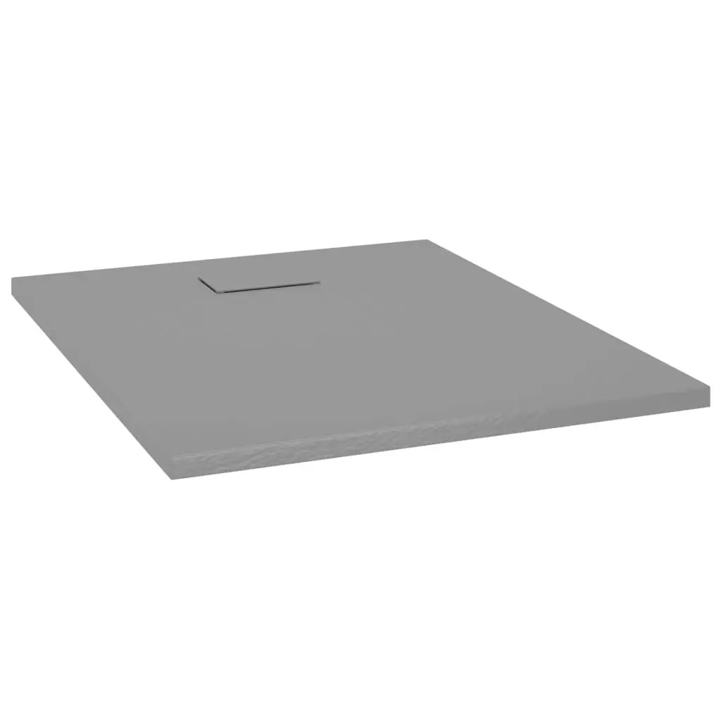 Shower Base Tray Low Profile Grey 100x80 cm Skid Resistant Slate Stone